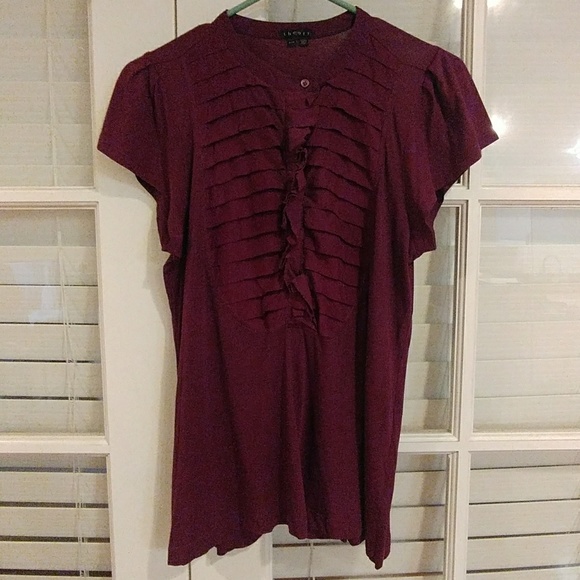 Theory tee with silk ruffle bib inset - Picture 1 of 3